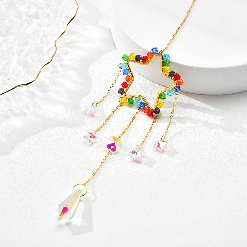Wholesale 5PCS Rainbow Crystal Car Charm